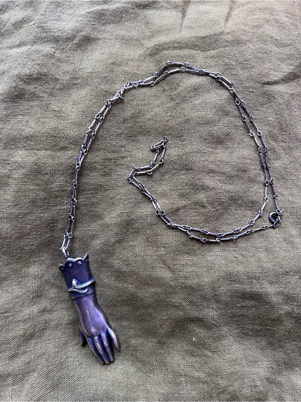 Bloodmilk Jewels The Medium - Large Victorian Hand Necklace - Picture 2 of 6